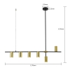 ARIZONA lampă suspendată negru/auriu 6x40W GU10 Light Prestige