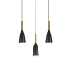 SOLIN negru-auriu 3x60W E27 lampă suspendată Light Prestige