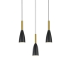 SOLIN negru-auriu 3x60W E27 lampă suspendată Light Prestige