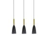 SOLIN negru-auriu 3x60W E27 lampă suspendată Light Prestige