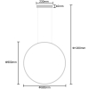 MIRROR L lampă suspendată MIRROR L albă 1x50W LED Light Prestige
