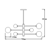 DORADO auriu 6x40W G9 lampă suspendată Light Prestige