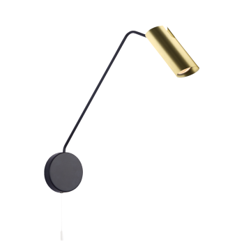 Aplică cu braț de extensie FUTURO negru-auriu 1x35W GU10 Light Prestige