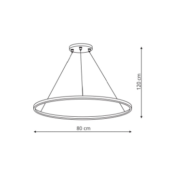 RING L negru 1xLED CCT Lampă suspendată cu LED-uri Light Prestige