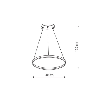 RING S negru 1xLED 4000K Lampă suspendată RING S negru Lumina Prestige