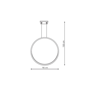 MIRROR L negru negru 1x50W LED lampadare suspendată Light Prestige