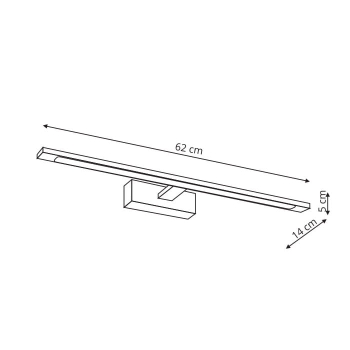 Aplică ISLA alb IP44 1x20W LED 62cm Light Prestige
