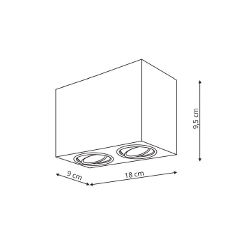 Corp de iluminat montat la suprafață LYON alb 2x50W GU10 Light Prestige
