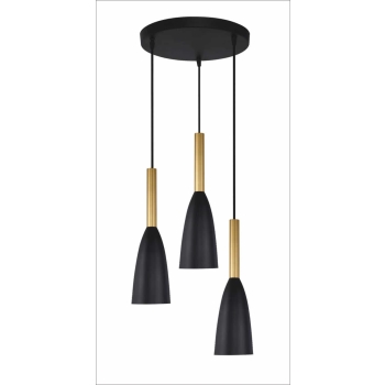 SOLIN negru-auriu 3x60W E27 lampă suspendată Light Prestige