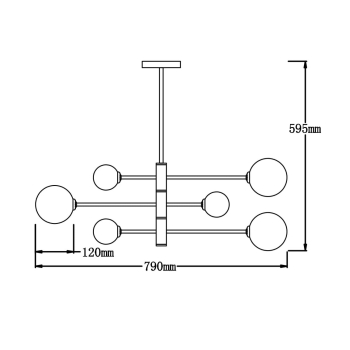 DORADO negru 6x40W G9 Lampă suspendată DORADO Light Prestige