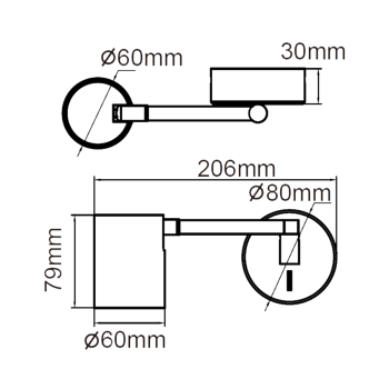 Aplică SNOW cu braț de extensie alb 1x40W GU10 Light Prestige