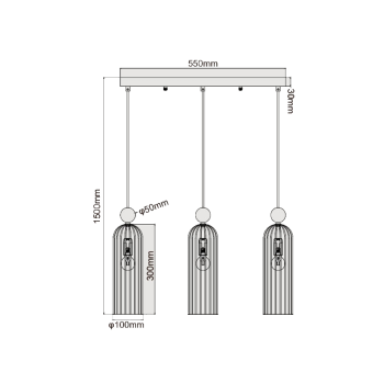 PIEGA fumuriu 3x40W E14 Lampă suspendată Light Prestige