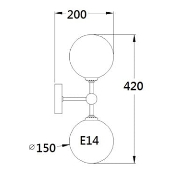 Aplică DORADO aur transparent 2x40W E14 Light Prestige