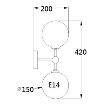 Aplică DORADO aur 2x40W E14 Light Prestige