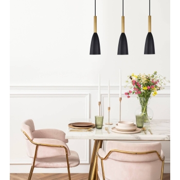 SOLIN negru-auriu 3x60W E27 lampă suspendată Light Prestige