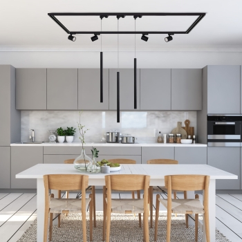 LUNGO 1F negru 1x5W G9 negru, cu lampă suspendată pe șină Light Prestige