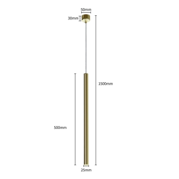 Lămpă suspendată LUNGO gold 1x5W G9 de Light Prestige