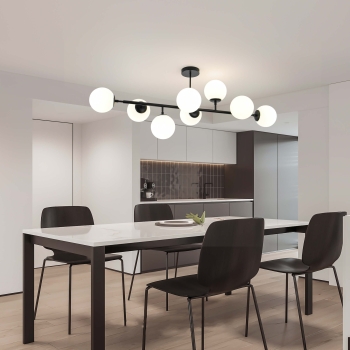DORADO negru 8x40W E14 Lampă suspendată DORADO Light Prestige