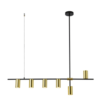 ARIZONA lampă suspendată negru/auriu 6x40W GU10 Light Prestige