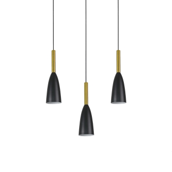 SOLIN negru-auriu 3x60W E27 lampă suspendată Light Prestige