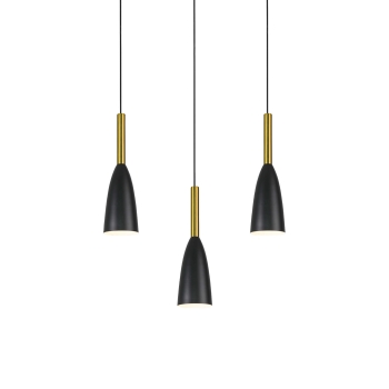 SOLIN negru-auriu 3x60W E27 lampă suspendată Light Prestige