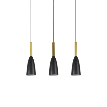 SOLIN negru-auriu 3x60W E27 lampă suspendată Light Prestige