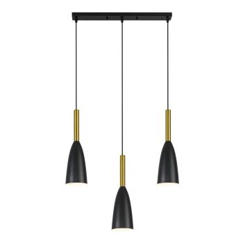 SOLIN negru-auriu 3x60W E27 lampă suspendată Light Prestige