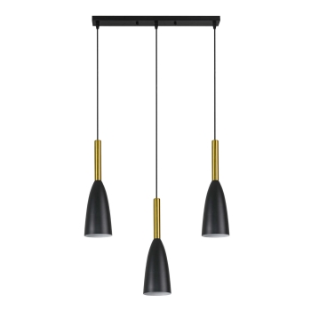 SOLIN negru-auriu 3x60W E27 lampă suspendată Light Prestige