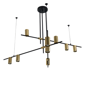 ARIZONA negru/auriu 9x40W GU10 lampă suspendată Light Prestige