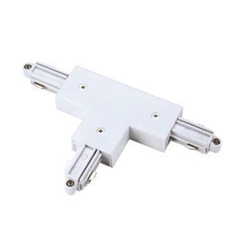 Conector pentru sistemul de șine T 1F alb Light Prestige