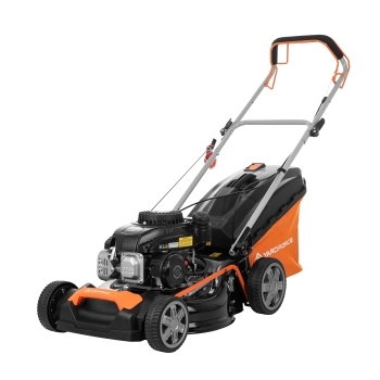 Mașină de tuns iarba cu motor, 3 în 1, 46 cm, 4,0 CP, buncăr de 55 l, carcasă din oțel
