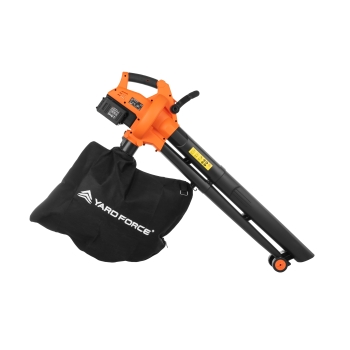 Aspirator/suflător de frunze 2x20V, 2x4.0 Ah, viteză de aer 200km/h, mulcire 8:1, sac de 45 litri