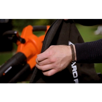 Aspirator/suflător de frunze 2x20V, 2x4.0 Ah, viteză de aer 200km/h, mulcire 8:1, sac de 45 litri