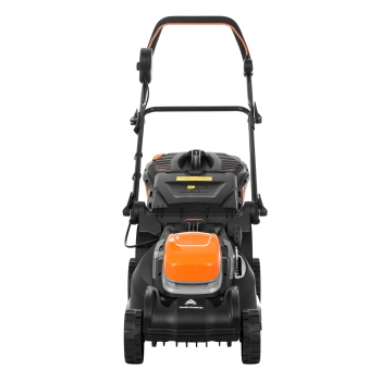Mașină de tuns iarba fără fir 2x20 V, 2x2,5 Ah, 34 cm, recipient pentru iarbă de 35 litri